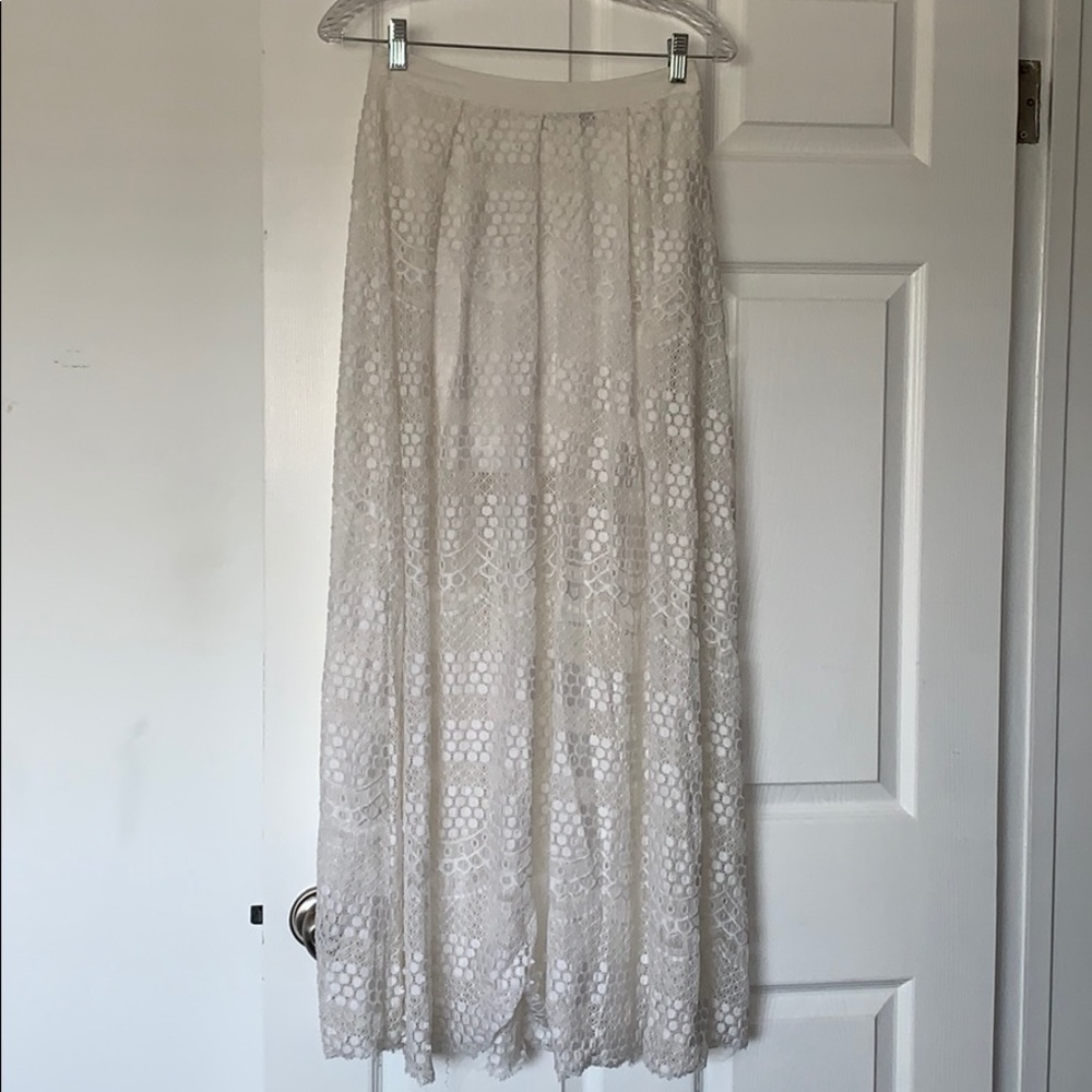 White Maxi Lace Skirt